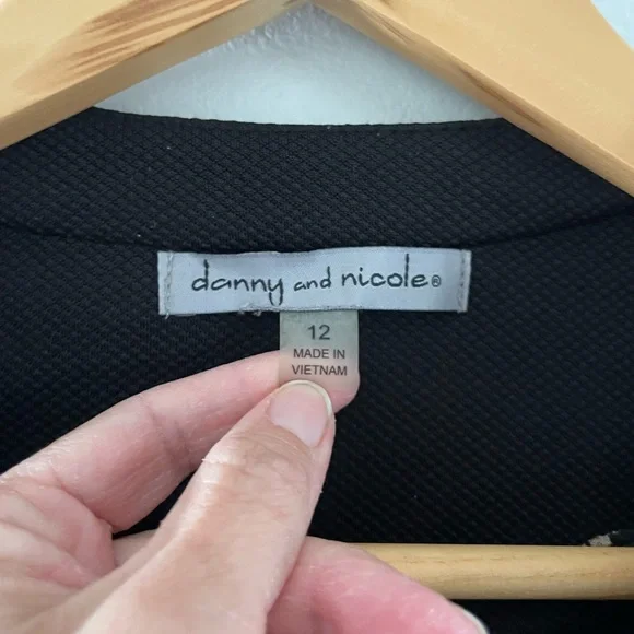 Danny and Nicole Black & Tan Chevron Black Dress & Cardigan Set - Picture 7 of 8